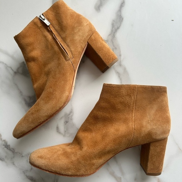 Loeffler Randall brown suede ankle heeled booties size 9 - Picture 1 of 3